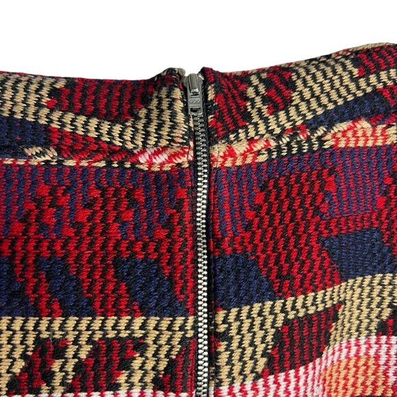 Maje Jakarto Rouge Mini Pencil Skirt in Red Jacquard Tweed Size FR 36 US S or 4 - Picture 7 of 9